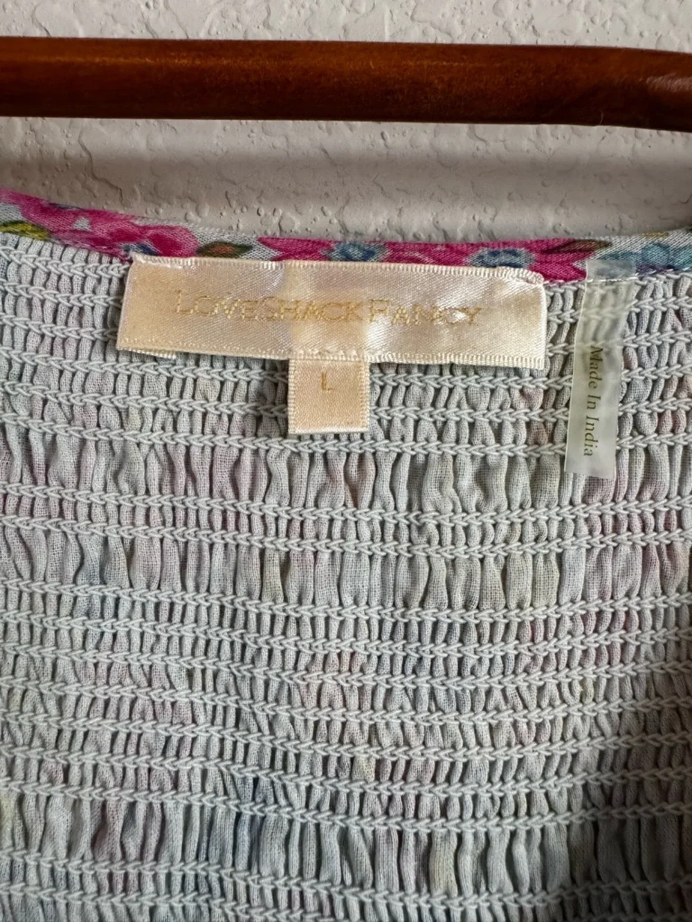 LoveShackFancy Sonora Floral Smocked Ruffle Mini Dress in Coral Reef Waves Sz L - Picture 4 of 11